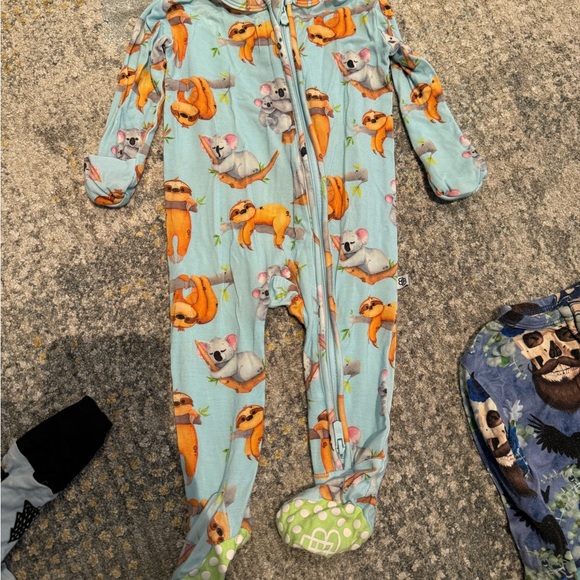Cozy Critters Kids Footie Pajamas - Blue and Black - Picture 4 of 7